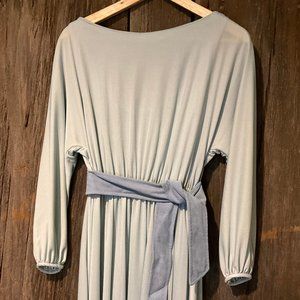 Vintage Victor Costa 1970's Disco Drapey Ice Blue Dress